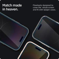 Spigen Vetro temperato privacy GLAStR EZ Fit + Applicatore - confezione da 2 Apple iPhone 14 Pro