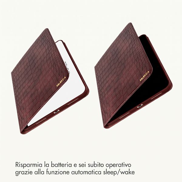 Selencia Custodia a libro Croco Apple iPad 11 (2025) 11 pollici A16 / iPad 10 (2022) 10.9 pollici - Burgundy