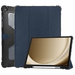 Accezz Libreria a tre ante robusta Samsung Galaxy Tab A9 Plus - Blu scuro