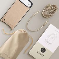 Selencia Cover per telefono Nova Croco con cordino e portacarte Apple iPhone Air - Beige