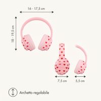 imoshion Cuffie wireless per bambini con LED Light - Limitatore di decibel - Con cavo AUX - Cuoricini