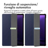 imoshion Cover a libro Trifold Samsung Galaxy Tab S9 11.0 pollici / S10 Lite / S10 FE / S9 FE 10.9 pollici - Blu scuro