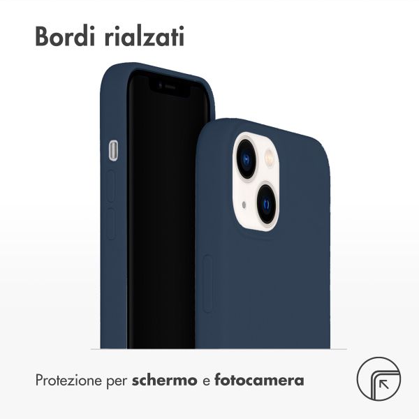 Accezz Cover in silicone liquido con MagSafe Apple iPhone 14 / 13 - Blu scuro
