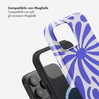 Selencia Cover posteriore Vivid con MagSafe Apple iPhone 16 Pro Max - Modern Bloom Sapphire Blue