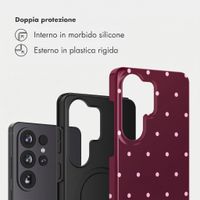 Selencia Cover Posteriore Vivid Samsung Galaxy S26 Ultra - Happy Dots Burgundy