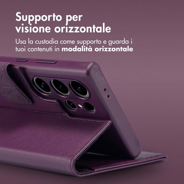 Accezz Cover in pelle 2 in 1 con MagSafe Samsung Galaxy S24 Ultra - Heath Purple