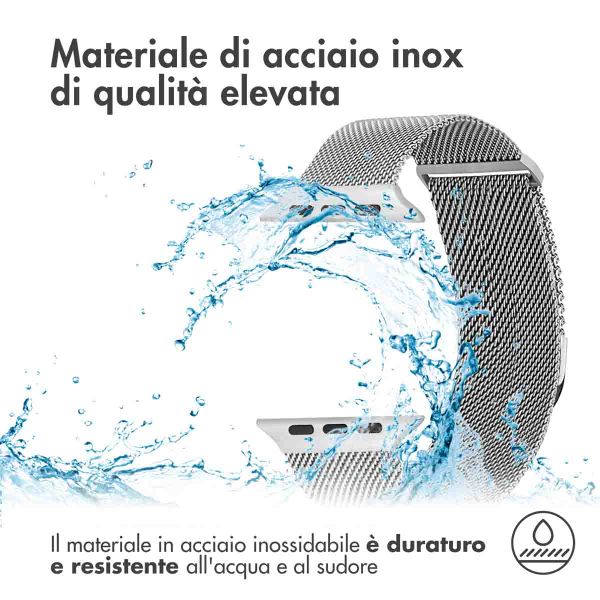 imoshion Cinturino milanese magnetico Apple Watch | 44/45/46/49 mm - Taglia S - Argento
