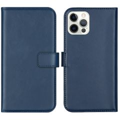 Selencia Cover a libro in vera pelle Apple iPhone 12 (Pro) - Blu