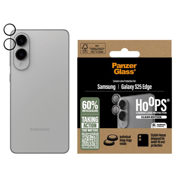 PanzerGlass Pellicole protettive fotocamera Hoops Optic Rings Samsung Galaxy S25 Edge - Trasparente