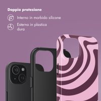 Selencia Cover Posteriore Vivid Apple iPhone 15 - Wavy Swirl Pink Plum