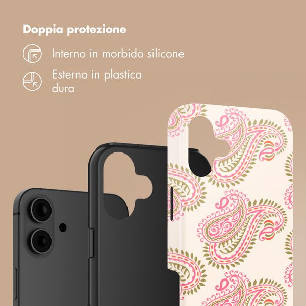 Selencia Cover Posteriore Vivid Apple iPhone 16 - Paisley Blush