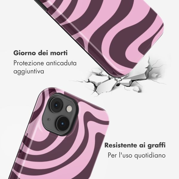 Selencia Cover Posteriore Vivid Apple iPhone 14 - Wavy Swirl Pink Plum