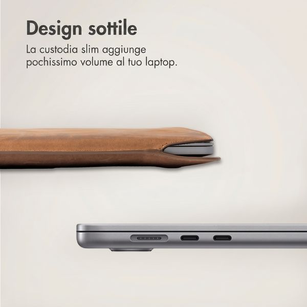 Accezz Cover in pelle per Apple MacBook 15 pollici - Laptopsleeve - Cognac