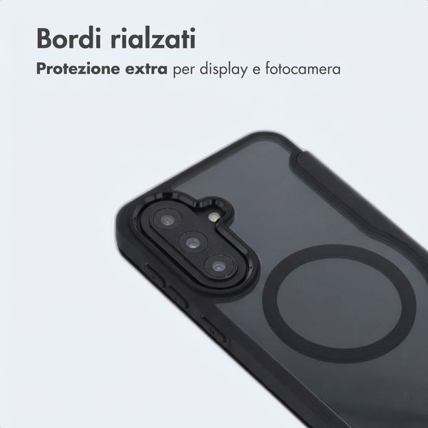 imoshion Bookcase trasparente con MagSafe Samsung Galaxy A57 (5G) - Nero