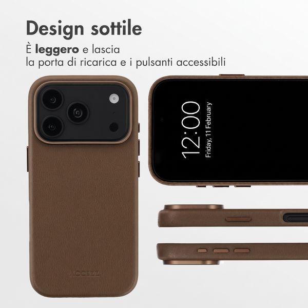 Accezz Cover in Pelle con MagSafe Apple iPhone 18 Pro Max / 17 Pro Max - Marrone caffè