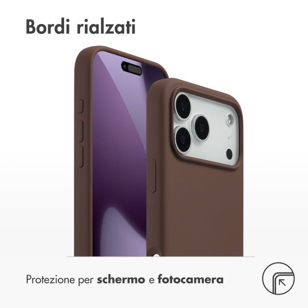 Accezz Cover in silicone liquido con MagSafe Apple iPhone 17 Pro Max - New Tea Brown