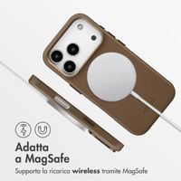 Accezz Cover in Pelle con MagSafe Apple iPhone 17 Pro - Marrone caffè