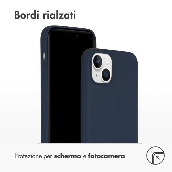 Accezz Cover in silicone liquido con MagSafe Apple iPhone 15 Plus - Blu scuro
