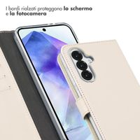 Selencia Cover a libro in vera pelle Samsung Galaxy A36 - Greige