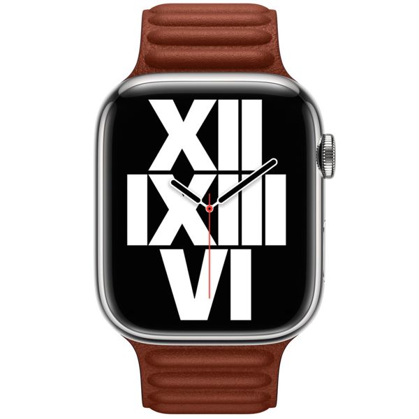 Apple Cinturino Leather Link Apple Watch | 44/45/46/49 mm - Taglia S/M - Umber
