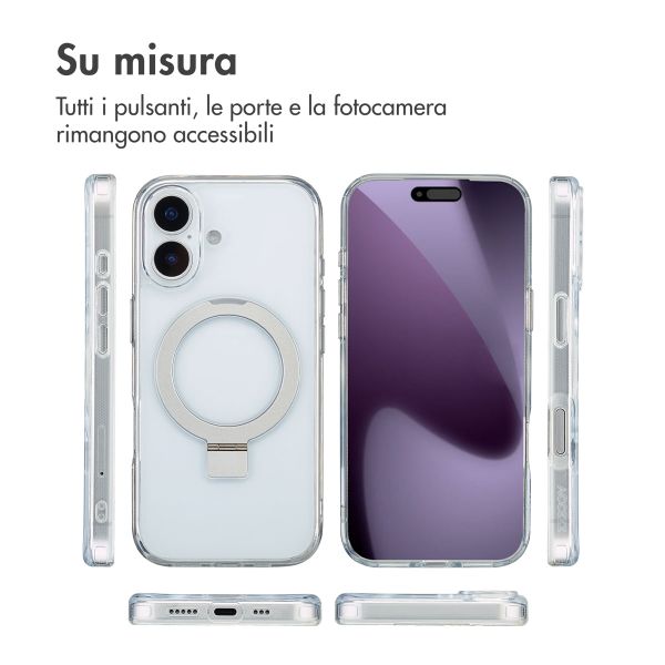 Accezz Cover con anello e supporto con MagSafe Apple iPhone 17 - Trasparente