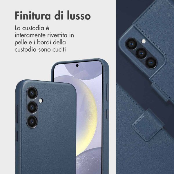 Accezz Cover in pelle 2 in 1 con MagSafe Samsung Galaxy S24 Plus - Nightfall Blue