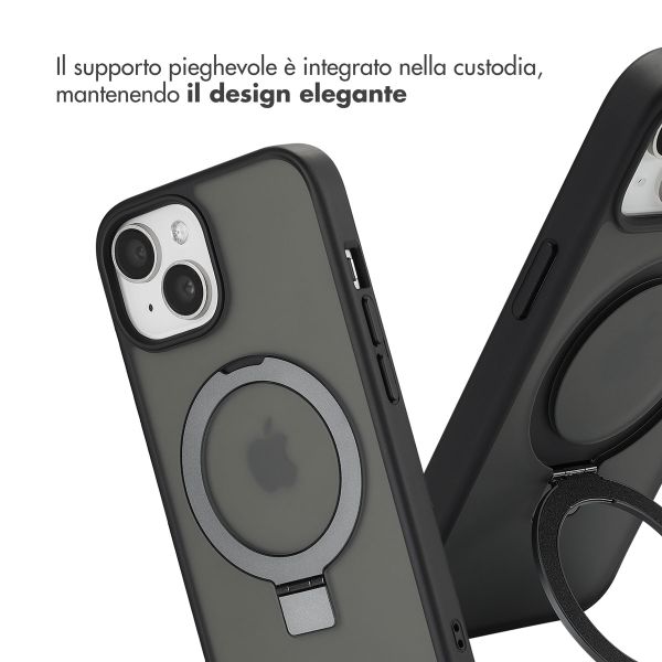 Accezz Cover con anello e supporto con MagSafe Apple iPhone 15 - Nero