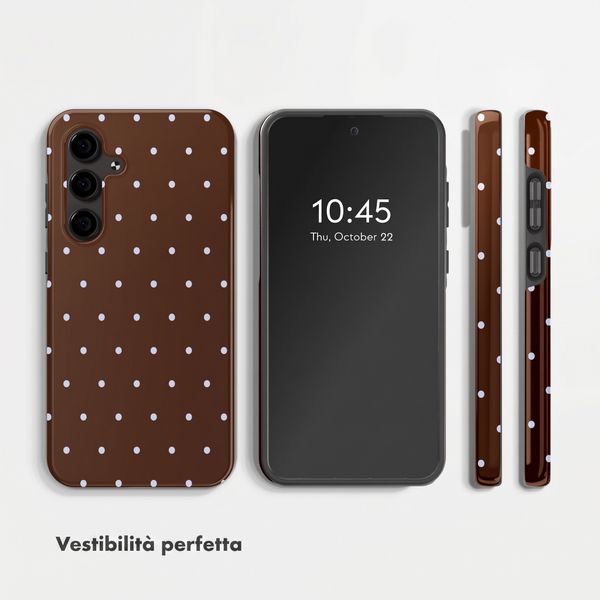 Selencia Cover Posteriore Vivid Samsung Galaxy S24 FE - Happy Dots Chocolate