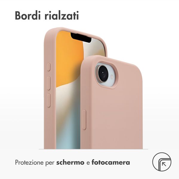 Accezz Cover in silicone liquido con MagSafe Apple iPhone 17e / 16e - Rosa