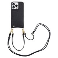 Selencia Cover per telefono Nova con cordino e portacarte Apple iPhone 14 Pro - Nero