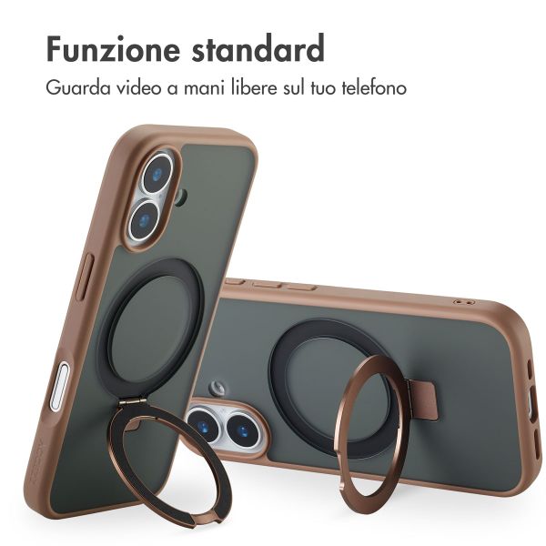 Accezz Cover con anello e supporto con MagSafe Apple iPhone 17 - Marrone