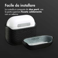 Accezz Cover in vera pelle  Apple Airpods 4 - Nero