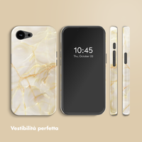 Selencia Cover posteriore Vivid con MagSafe Apple iPhone 17e / 16e - Golden Beige Marble