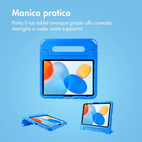 imoshion Cover per tablet a prova di bambino con bambole rimovibili Apple iPad 11 (2025) 11 pollici A16 / iPad 10 (2022) 10.9 pollici - Blu