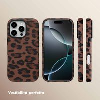Selencia Cover Sabi Stampa pantera con MagSafe Apple iPhone 16 Pro - Mocha Brown