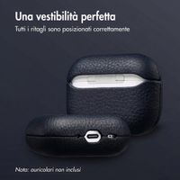 Accezz Cover in vera pelle  Apple Airpods Pro 3 - Blu scuro