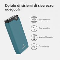 imoshion Powerbank da 20.000 mAh - Caricabatterie rapido da 22,5 W - USB-C / USB-A - Petrol Green