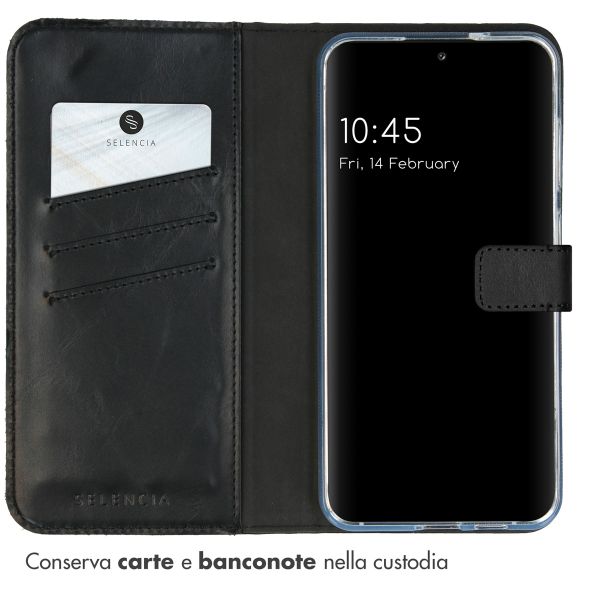 Selencia Cover a libro in vera pelle Samsung Galaxy A25 (5G) - Blu