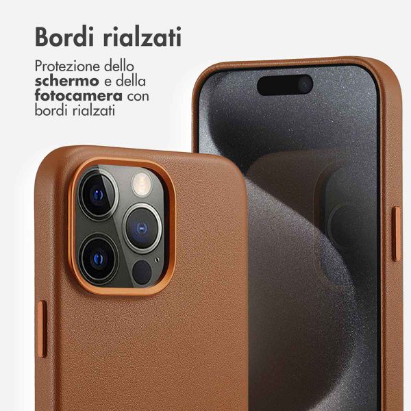 Accezz Cover in Pelle con MagSafe Apple iPhone 15 Pro Max - Sienna Brown