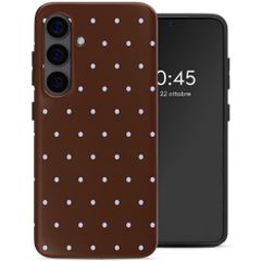 Selencia Cover Posteriore Vivid Samsung Galaxy S24 - Happy Dots Chocolate